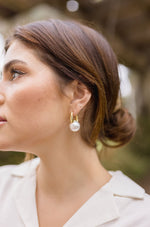 Oversized Pearl Drop Earrings Gold