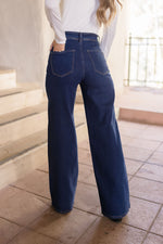 High Rise Wide Leg Jeans Dark Wash