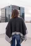 Color Block Open Front Cardigan Black