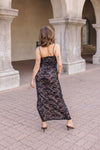 Sleeveless Floral Lace Maxi Dress Black