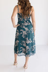 Tessa Sleeveless Floral Print Midi Dress Green