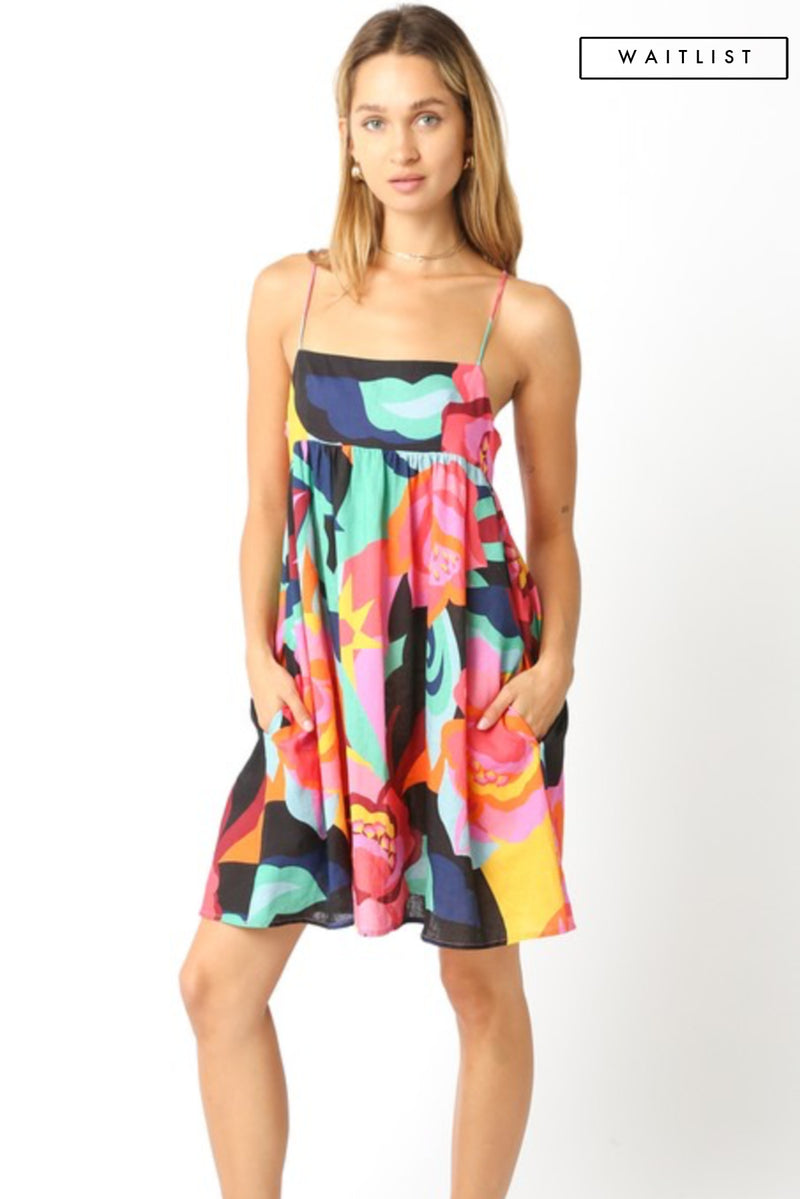 Sleeveless Floral Print Mini Dress