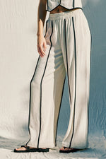 Waitlist 12/4 ♥ Mercy Sleeveless Contrast Linen Vest And Pants Natural