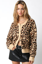 Winona Button Down Leopard Print Cardigan Brown