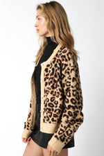 Winona Button Down Leopard Print Cardigan Brown