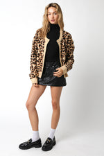 Winona Button Down Leopard Print Cardigan Brown