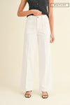 Waitlist 2/6 ♥ Miranda High Rise Patch Pocket Wide Leg Jeans White