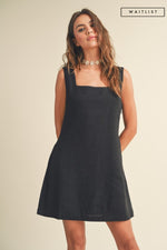 Sleeveless Linen Mini Dress Black