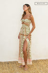 Waitlist 5/21 ♥ Holland Sleeveless Cut Out Abstract Print Maxi Dress Green